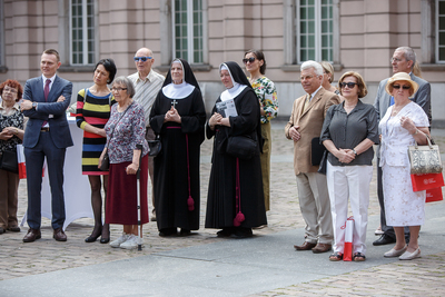 Wernisaż wystawy IPN „»Wstańcie, chodźmy…« Pierwsza pielgrzymka Jana Pawła II do Polski” na Zamku Królewskim w Warszawie. Fot. Sławek Kasper (IPN)