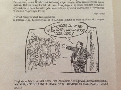 Wałęsa Idźcie spać – Alternatywa, nr 15, Warszawa, styczeń 1990