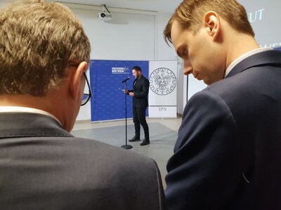 Konferencja prasowa na temat nowej wystawy IPN poświęconej walce Polaków o granice w latach 1918–1921. Fot. Sławek Kasper (IPN)