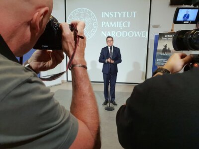 Konferencja prasowa na temat nowej wystawy IPN poświęconej walce Polaków o granice w latach 1918–1921. Fot. Sławek Kasper (IPN)