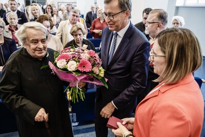 Krzyż Wolności i Solidarności dla o. Jacka Pleskaczyńskiego – Warszawa, 18 lipca 2019. Fot. Sławek Kasper (IPN)