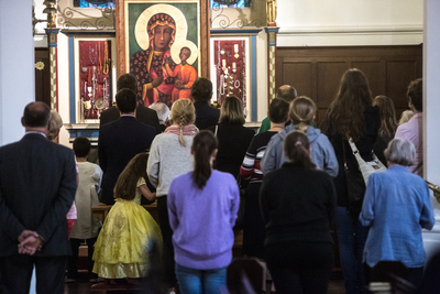 Msza św. w intencji prezydenta Kazimierza Sabbata w kościele pw. św. Jana Ewangelisty na Putney – 19 lipca 2019. Fot. Sławek Kasper (IPN)