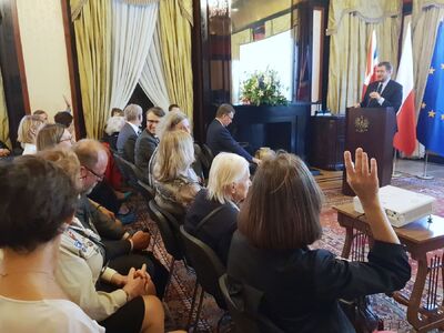 Promocja wydanej przez IPN książki Marka Wierzbickiego o Kazimierzu Sabbacie – Londyn, 20 lipca 2019. Fot. S.Kasper (IPN)