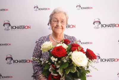 Sanitariuszka z powstania Hanna Stadnik ps. Hanka podczas konferencji inaugurującej akcję „BohaterON – włącz historię” – 29 lipca 2019