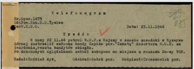 Materiały z Archiwum IPN dotyczące Mieczysława Inglota ps. „Odważny”