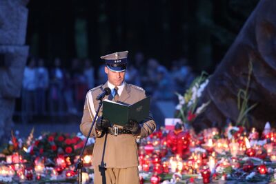 Uroczystości na Cmentarzu Powstańców Warszawy na Woli z udziałem zastępcy prezesa IPN Jana Bastera – 1 sierpnia 2019. Fot. Barbara Kiwała (IPN)