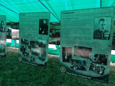 Wystawy IPN prezentowane podczas zlotu ZHR – Rybaki, k/Olsztyna, 3 sierpnia 2019