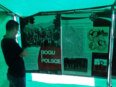 Wystawy IPN prezentowane podczas zlotu ZHR – Rybaki, k/Olsztyna, 3 sierpnia 2019