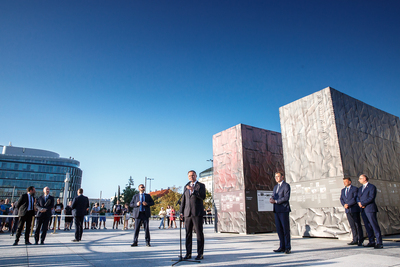 Prezydent RP Andrzej Duda zwiedził wystawę IPN „Ściany totalitaryzmów. Polska 1939–1945” – Warszawa, 23 sierpnia 2019. Fot. Sławek Kasper (IPN)