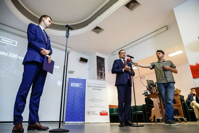 Konferencja prasowa na temat przedsięwzięć IPN związanych z obchodami 80. rocznicy wybuchu II wojny światowej – Warszawa, 29 sierpnia 2019. Fot. Sławek Kasper (IPN)