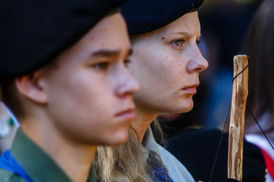Pogrzeb ofiar niemieckiego terroru na terenie Fortu III – Pomiechówek, 5 września 2019. Fot. Sławek Kasper (IPN)