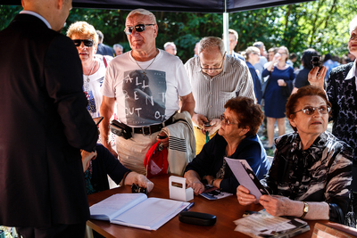 Pogrzeb ofiar niemieckiego terroru na terenie Fortu III – Pomiechówek, 5 września 2019. Fot. Sławek Kasper (IPN)