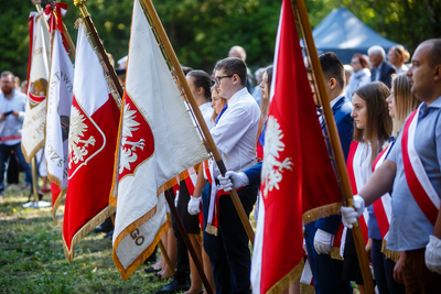 Pogrzeb ofiar niemieckiego terroru na terenie Fortu III – Pomiechówek, 5 września 2019. Fot. Sławek Kasper (IPN)