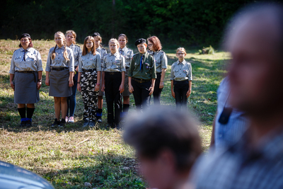 Pogrzeb ofiar niemieckiego terroru na terenie Fortu III – Pomiechówek, 5 września 2019. Fot. Sławek Kasper (IPN)