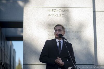 Uroczystości pogrzebowe ofiar zbrodni komunistycznych odnalezionych na „Łączce” – Powązki Wojskowe, 22 września 2019. Fot. Marta Smolańska (BPiI IPN)