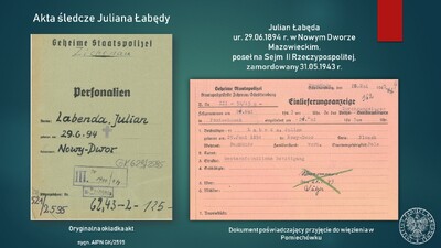 Dokumenty z zasobu Archiwum Instytutu Pamięci Narodowej