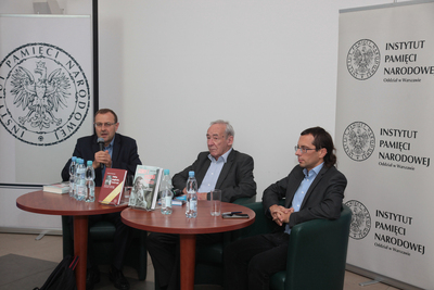 Rozmowa o biografii mówionej prof. Andrzeja Paczkowskiego oraz jego dzienniku czasu wojennego – Warszawa, 1 października 2019. Fot. Piotr Życieński (IPN)