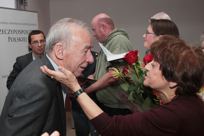 Rozmowa o biografii mówionej prof. Andrzeja Paczkowskiego oraz jego dzienniku czasu wojennego – Warszawa, 1 października 2019. Fot. Piotr Życieński (IPN)