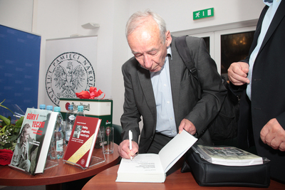 Rozmowa o biografii mówionej prof. Andrzeja Paczkowskiego oraz jego dzienniku czasu wojennego – Warszawa, 1 października 2019. Fot. Piotr Życieński (IPN)