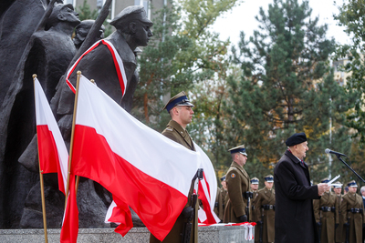 Odsłonięcie i poświęcenie pomnika Żołnierzy Batalionów Chłopskich i Ludowego Związku Kobiet – Warszawa, 8 października 2019. Fot. Sławek Kasper (IPN)