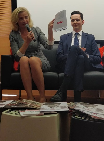 Katarzyna Ratajczak-Sowa (IPN) i wicekonsul Ambasady RP w Rzymie Kamil Warawąsowski