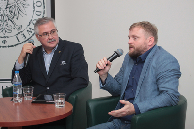 Z cyklu „Na północ od Warszawy. Warmia i Mazury w XX w.” rozmowa o KL Soldau – Warszawa, 21 października 2019. Fot. Piotr Życieński (IPN)