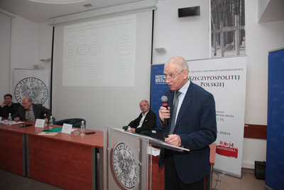 Konferencja „Ślady Zbrodni – Oblicza Pamięci. Katyń – Łączka – Ravensbrück” – Warszawa, 22 października 2019. Fot. Piotr Życieński (IPN)