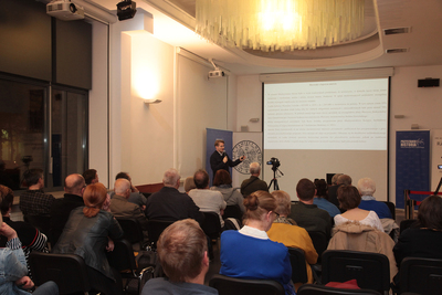 Wykład Piotra Majewskiego o Warszawie prezydenta Starzyńskiego – Warszawa, 24 października 2019. Fot. Piotr Życieński (IPN)