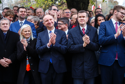 Odsłonięcie pomnika Wojciecha Korfantego w Warszawie – 25 października 2019. Fot. Sławek Kasper (IPN)