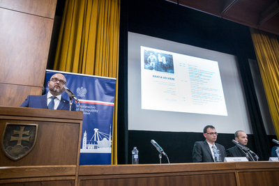 Seminarium naukowe poświęcone współpracy katolików polskich i słowackich w okresie komunizmu – Bratysława, 29 października 2019. Fot. Sławek Kasper (IPN)