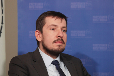 Dr Marcin Przegiętka. Prezentacja książki „Polska pod okupacją 1939–1945”, tom 3 – Warszawa, 6 listopada 2019. Fot. Piotr Życieński (IPN)