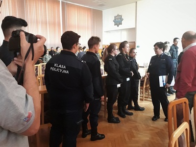 Uczestnicy konkursu „Policjanci w służbie historii” w Centrum Szkoleniowym Policji w Legionowie – 18 listopada 2019. Fot. Mateusz Marek (IPN)