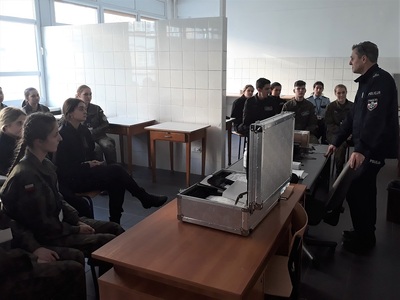 Uczestnicy konkursu „Policjanci w służbie historii” w Centrum Szkoleniowym Policji w Legionowie – 18 listopada 2019. Fot. Mateusz Marek (IPN)