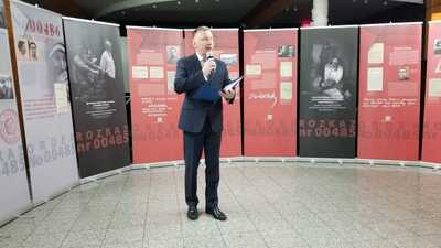 Wystawa „Rozkaz nr 00485. Antypolska operacja NKWD na sowieckiej Ukrainie 1937–1938” w Nowym Jorku – 17 listopada 2019. Fot. Grzegorz Tymiński