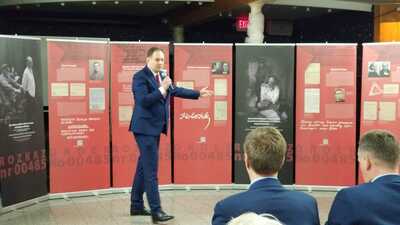 Wystawa „Rozkaz nr 00485. Antypolska operacja NKWD na sowieckiej Ukrainie 1937–1938” w Nowym Jorku – 17 listopada 2019. Fot. Grzegorz Tymiński