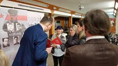 Wystawa „Rozkaz nr 00485. Antypolska operacja NKWD na sowieckiej Ukrainie 1937–1938” w Nowym Jorku – 17 listopada 2019. Fot. Grzegorz Tymiński