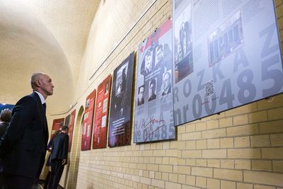 Otwarcie wystawy „Rozkaz nr 00485. Antypolska operacja NKWD na sowieckiej Ukrainie 1937–1938” – Kijów, 20 listopada 2019. Fot. Sławek Kasper (IPN)