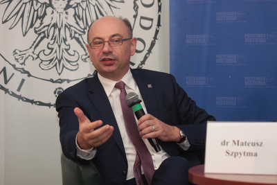 Dr Mateusz Szpytma, wiceprezes IPN podczas prezentacji „Listów amerykańskich 1953–1983” Stefana Korbońskiego – Warszawa, 20 listopada 2019. Fot. Piotr Życieński (IPN)