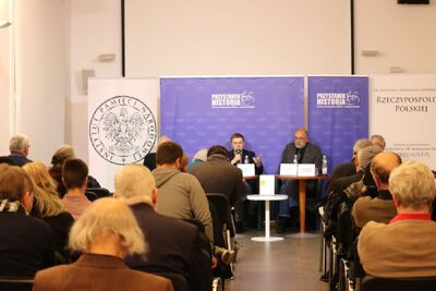 Dyskusja wokół książki Marka Hańderka „Unia 1940–1948. Dzieje zapomnianego ruchu ideowego” – Warszawa, 26 listopada 2019. Fot. Aleksandra Wierzchowska (IPN)