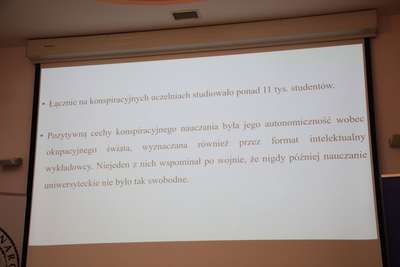 Wykład Piotra Majewskiego o Polskim Państwie Podziemnym – Warszawa, 18 grudnia 2019. Fot. Piotr Życieński (IPN)