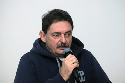 Przemysław Miśkiewicz podczas rozmowy o Teresie Brodzkiej, bohaterce filmu Wojciecha Królikowskiego „Tak mi kazało sumienie” – Warszawa, 7 stycznia 2020. Fot. Piotr Życieński (IPN)