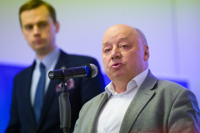 Zdzisław Jurkowski, konsultant historyczny filmu „Raport z Auschwitz” (P) i Adam Stefan Lewandowski, rzecznik IPN (L) – Warszawa, 22 stycznia 2020. Fot. Sławek Kasper (IPN)