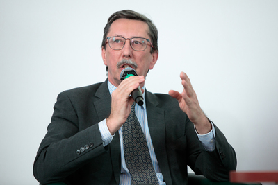 Prof. Jan Żaryn podczas spotkania wokół publikacji Wojciecha Muszyńskiego „Białe Legiony przeciwko bolszewikom. Polskie formacje w Rosji 1918–1920” – Warszawa, 22 stycznia 2020. Fot. Sławek Kasper (IPN)