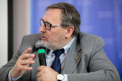 Dyskusję wokół publikacji Wojciecha Muszyńskiego „Białe Legiony przeciwko bolszewikom. Polskie formacje w Rosji 1918–1920” prowadził dr Jędrzej Lipski – Warszawa, 22 stycznia 2020. Fot. Sławek Kasper (IPN)