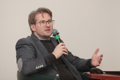 Wykład Piotra Majewskiego „Powojenne wybory – środowiska kulturalne wobec komunizmu (1945–1956)” – Warszawa, 23 stycznia 2020. Fot. Piotr Życieński (IPN)