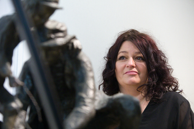 Blanka Kamińska-Pienkos, pomysłodawczyni wystawy „Obraz Treblinki w oczach Samuela Willenberga” – Warszawa, 28 stycznia 2020. Fot. Sławek Kasper (IPN)