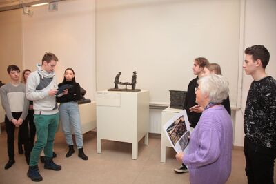 Warsztaty z Adą Krystyną Willenberg wokół wystawy „Obraz Treblinki w rzeźbach Samuela Willenberga” – Warszawa, 28 stycznia 2020. Fot. Piotr Życieński (IPN)