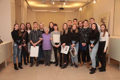 Warsztaty z Adą Krystyną Willenberg wokół wystawy „Obraz Treblinki w rzeźbach Samuela Willenberga” – Warszawa, 28 stycznia 2020. Fot. Piotr Życieński (IPN)