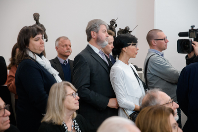 Otwarcie wystawy rzeźb „Obraz Treblinki w oczach Samuela Willenberga” – 28 stycznia 2020. Fot. Sławek Kasper (IPN)