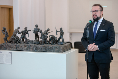 Otwarcie wystawy rzeźb „Obraz Treblinki w oczach Samuela Willenberga” – 28 stycznia 2020. Fot. Sławek Kasper (IPN)